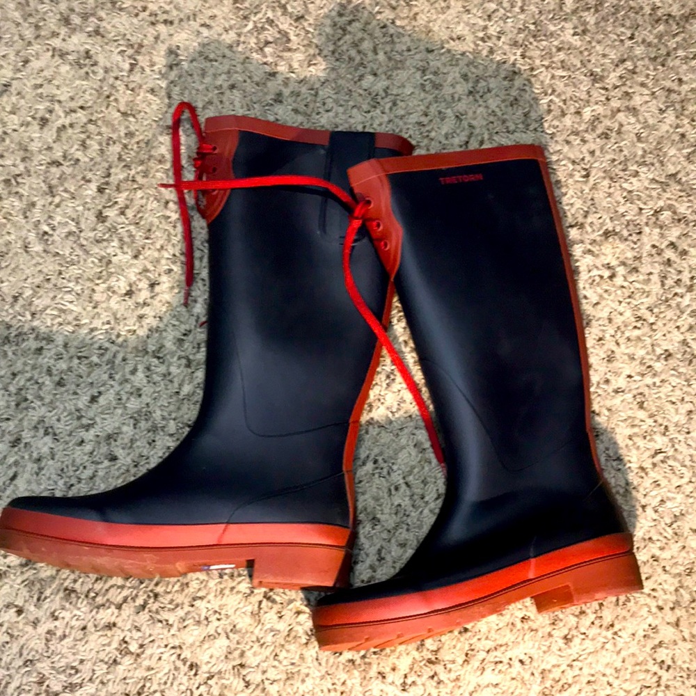 Treton boots- navyblue and red size 8 womens